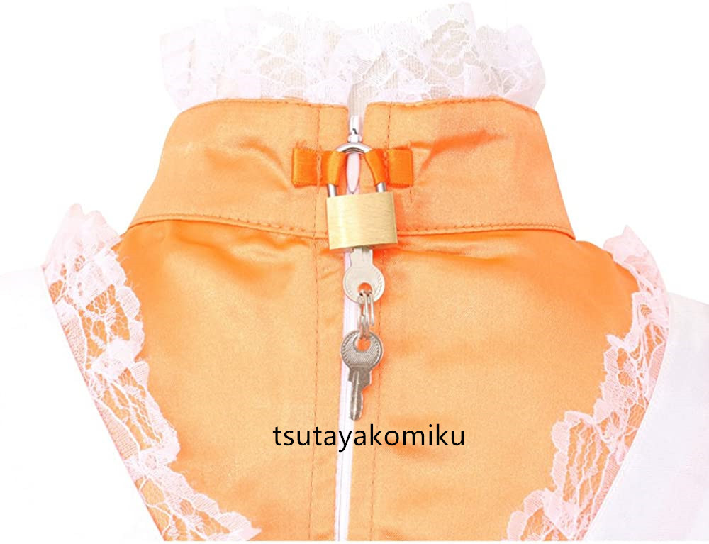 高品質 新作 めめしい メイド服 オレンジ サテンロック 高品質 新作 めめしい メイド服 オレンジ サテンロック