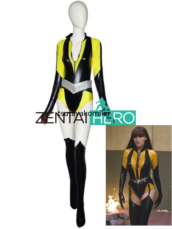 高品質 新作 Silk Spectre 黄黒タイツ コスプレ衣装 風 靴とウィッグ 別売り_画像4