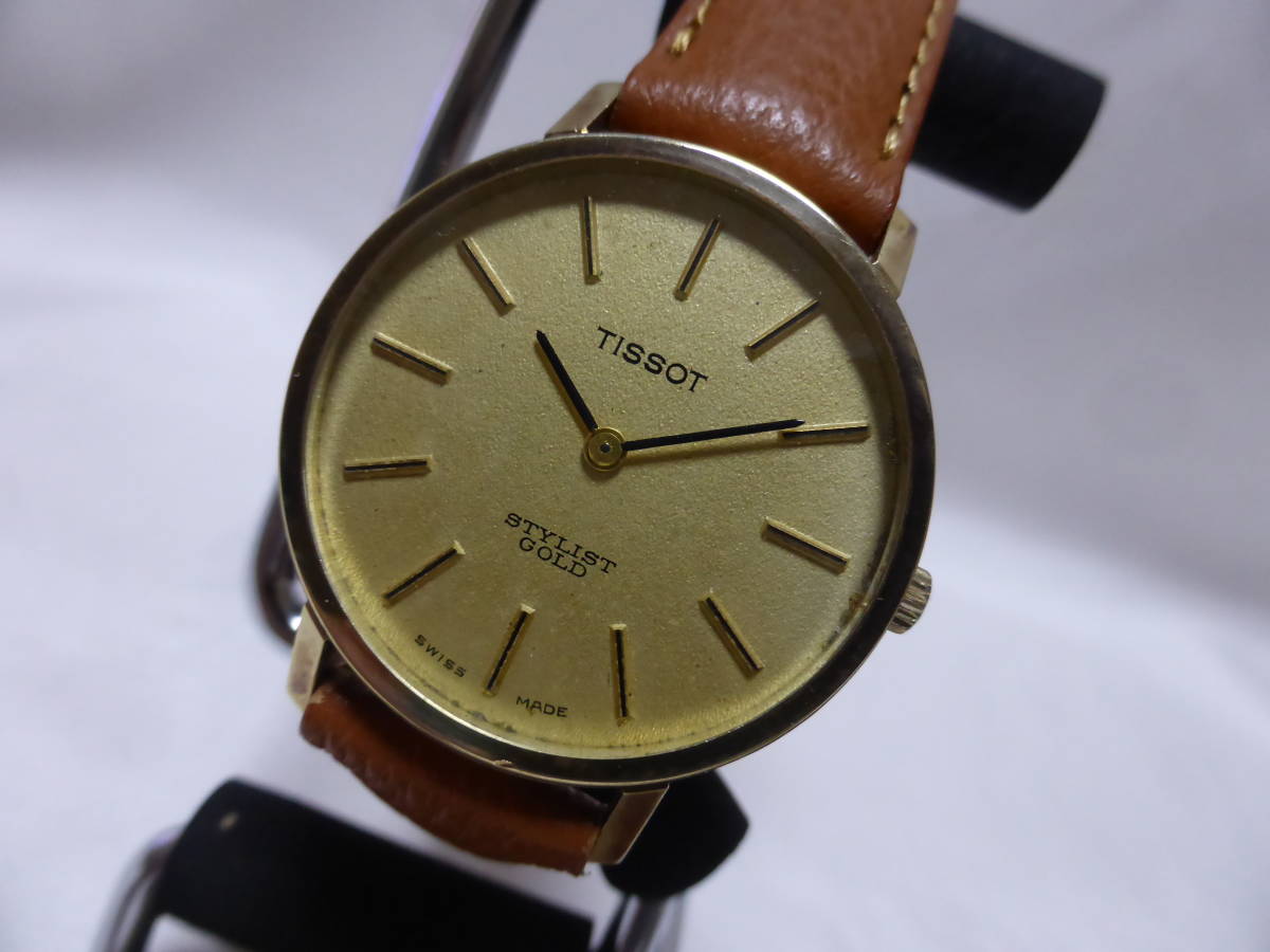 メーカー直送】 TISSOT☆ティソ STYLIST GOLD 14K 無垢 手巻き メンズ