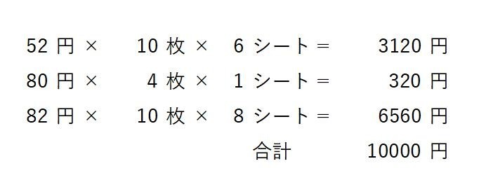 切手　額面10000円　A　シール