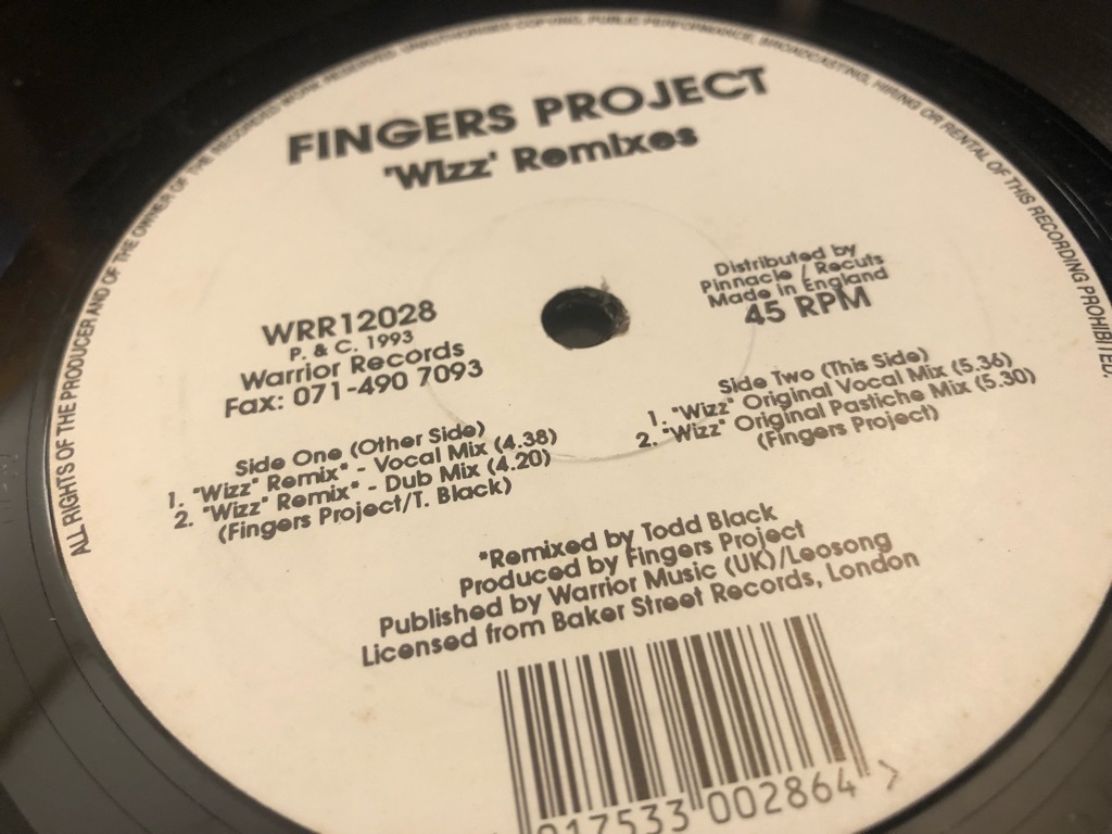 12”★Fingers Project / ‘Wizz' Remixes / Todd Black / USハウス・クラシック！_画像1