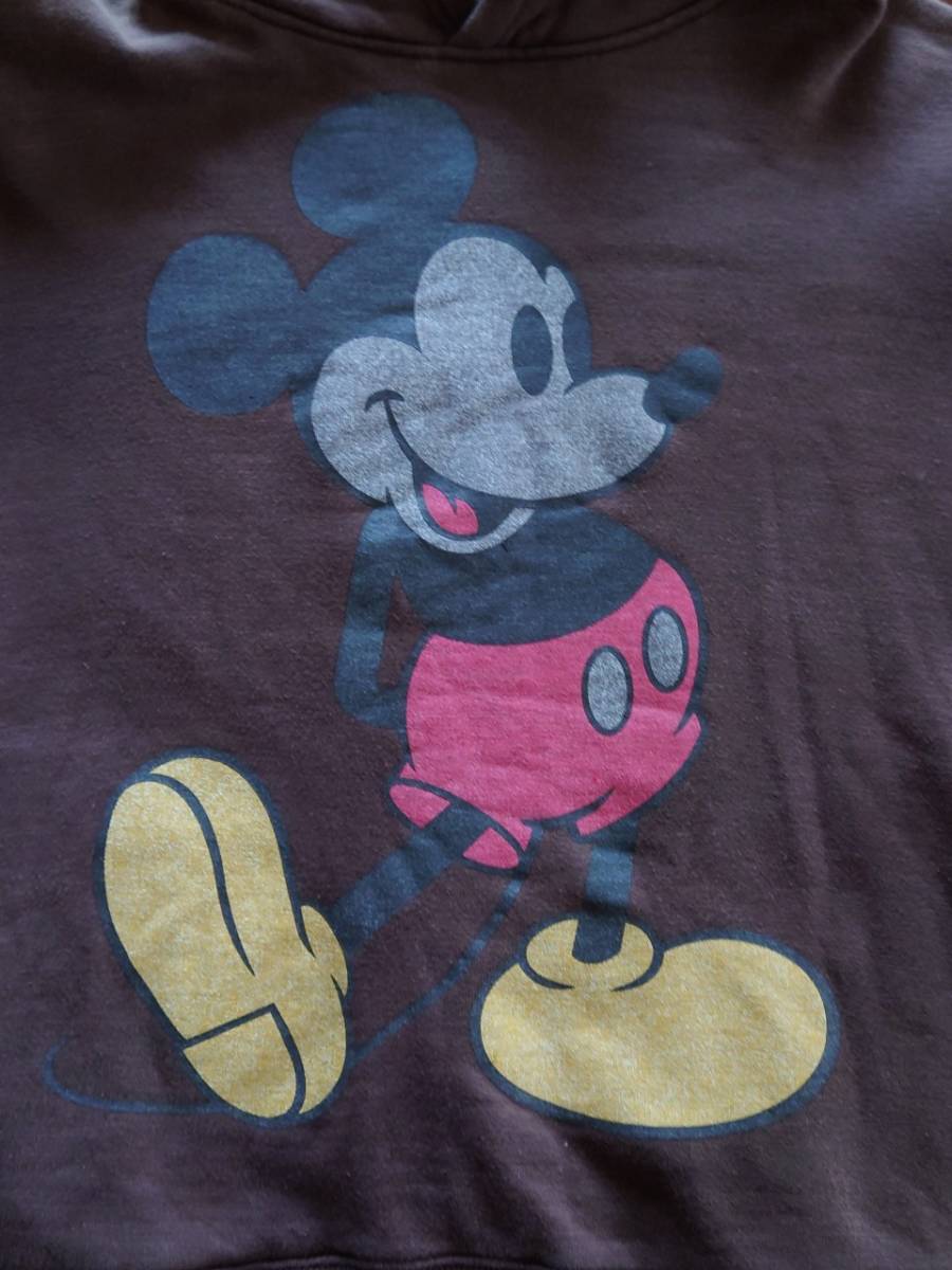 ディズニー Disney メンズ ヴィンテージスウェットパーカー　color赤×茶色　ミッキーマウス柄　 (S)　 67-4L0311_画像5