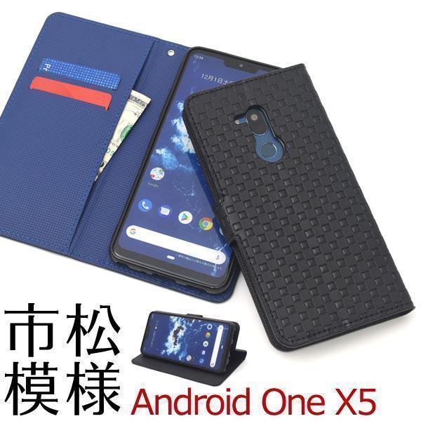 Android One X5 チェック柄手帳型ケース_画像2