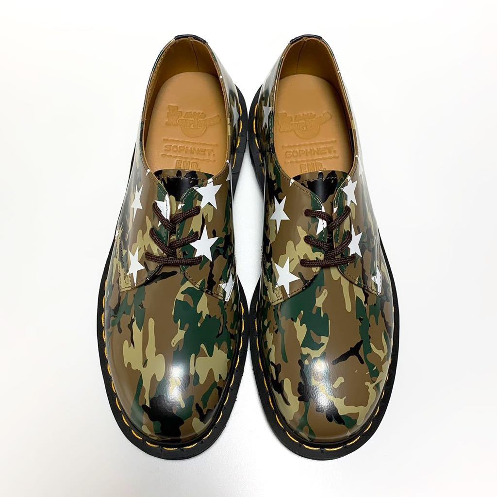 ☆未使用 ドクターマーチン × ソフネット× エンド 別注 カモフラ レザー 3ホール シューズ size UK9 Dr.Martens SOPH 迷彩 革靴 コラボ