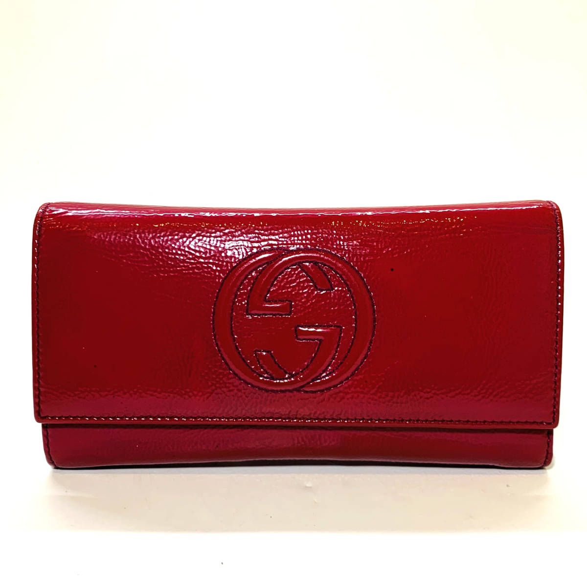 GUCCI グッチ パテントレザー 2つ折り長財布 赤 | www.lenzpartner.de