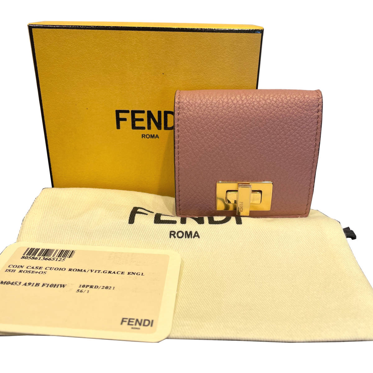 【新品・未使用】フェンディ ピーカブー 正方形コインケース セレリア 8M0453 日本限定　カーフレザー ピンク FENDI_画像1