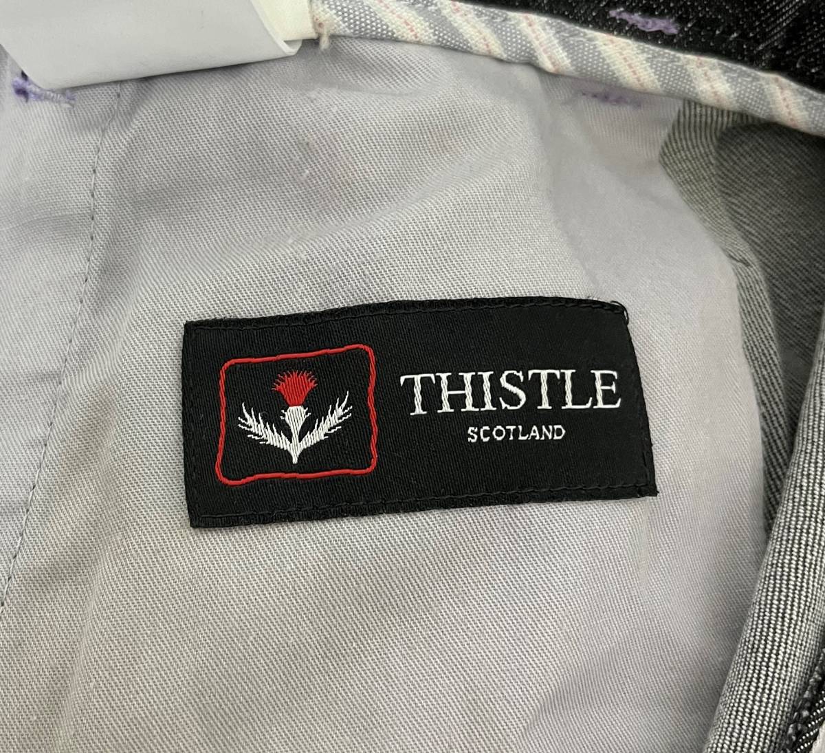 THISTLE SOSAKUYA 創作屋 ＊タック デニム パンツ ＊97 size ＊グレー