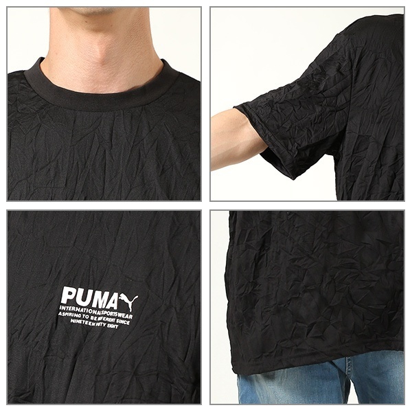  Puma men's wrinkle processing shirt black L regular price 4400 jpy 597330