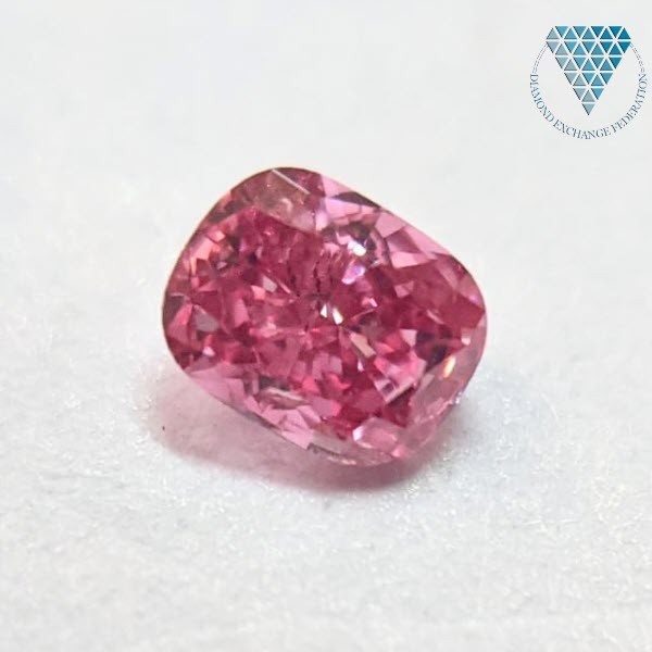 【限定販売】 0.16 ct FANCY VIVID PURPLISH PINK I1 CUSHION GIA 天然 ダイヤモンド ルース DIAMOND EXCHANGE FEDERATION ダイヤモンド