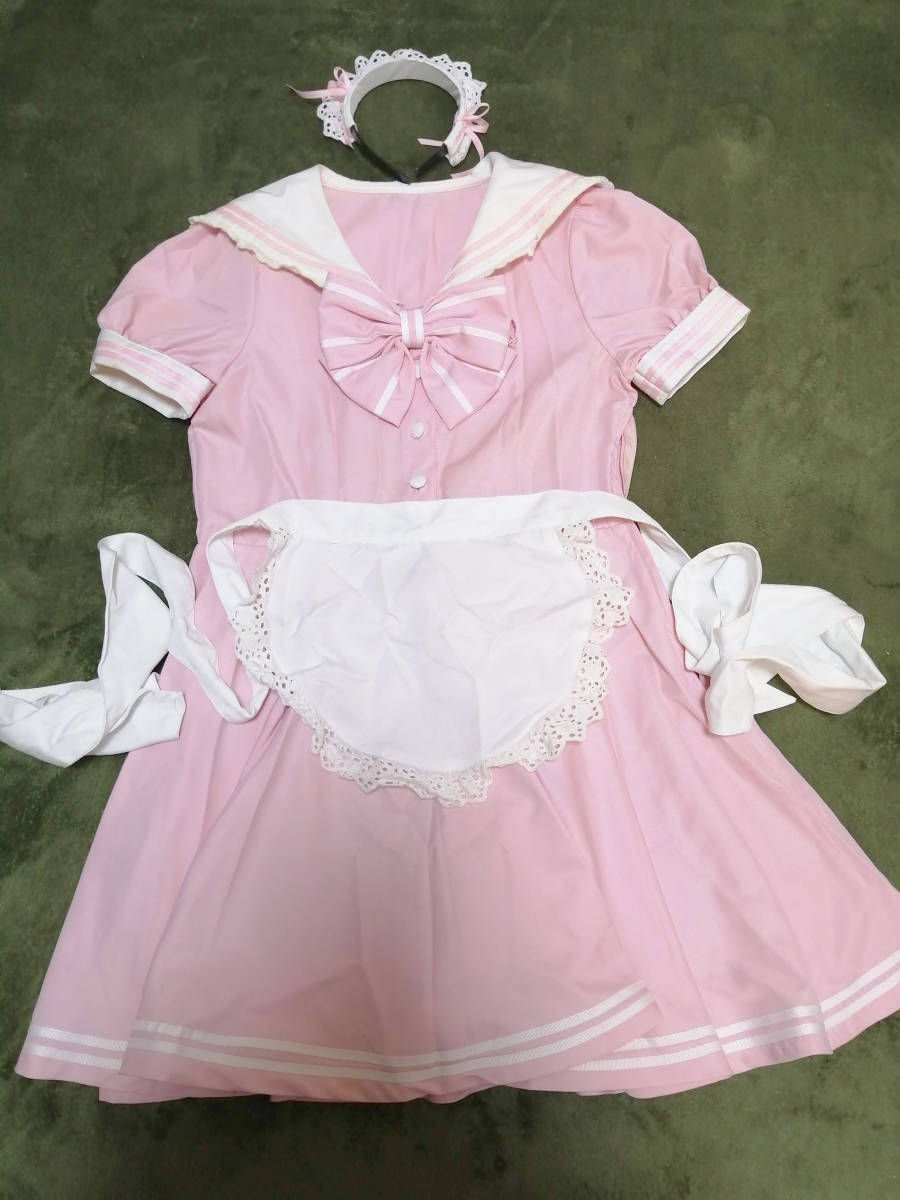 コスプレ衣装セット ピンク色メイド服 白色チャイナドレス　レディースセクシー可愛い系_画像1