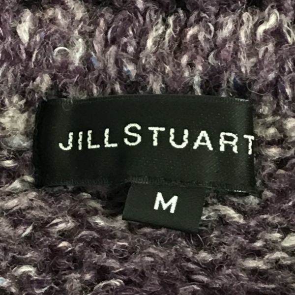 JILL STUART/ Jill Stuart * короткий рукав дизайн вязаный свитер [ женский M/ фиолетовый / лиловый ] объем воротник / градация *BF972