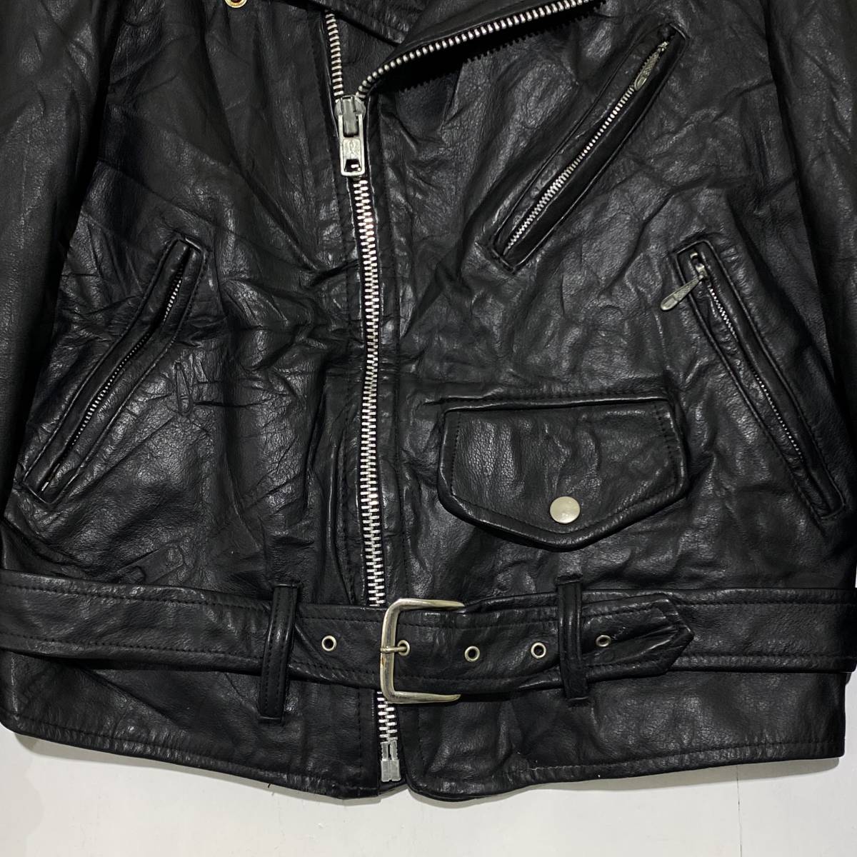 80年代【COOPER】クーパー USA製 IDEAL ZIP レザー ダブル 80年代【COOPER】クーパー USA製 IDEAL ZIP レザー ダブル