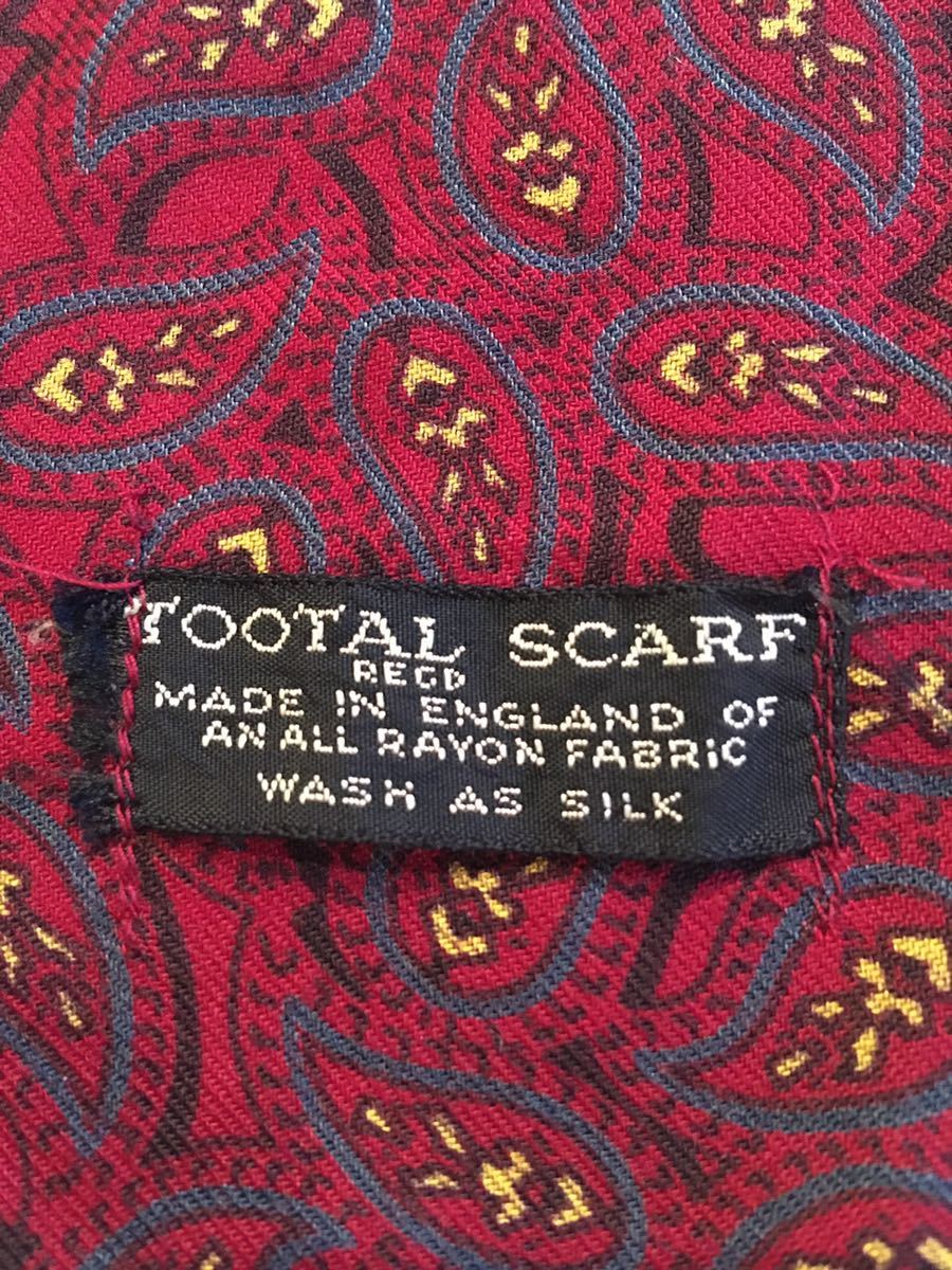 イギリス古着　tootal scarf vintageトゥータルスカーフ　スカーフ　フリンジ付き　英国ヴィンテージ　vintage tootal MV852_画像2