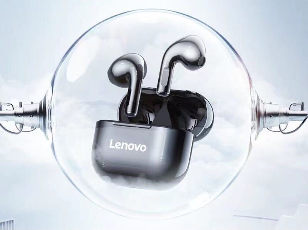 ワイヤレスイヤホン Bluetoothイヤホン Lenovo レノボ 黒色　完全ワイヤレスイヤホン 自動 充電式 即日発送