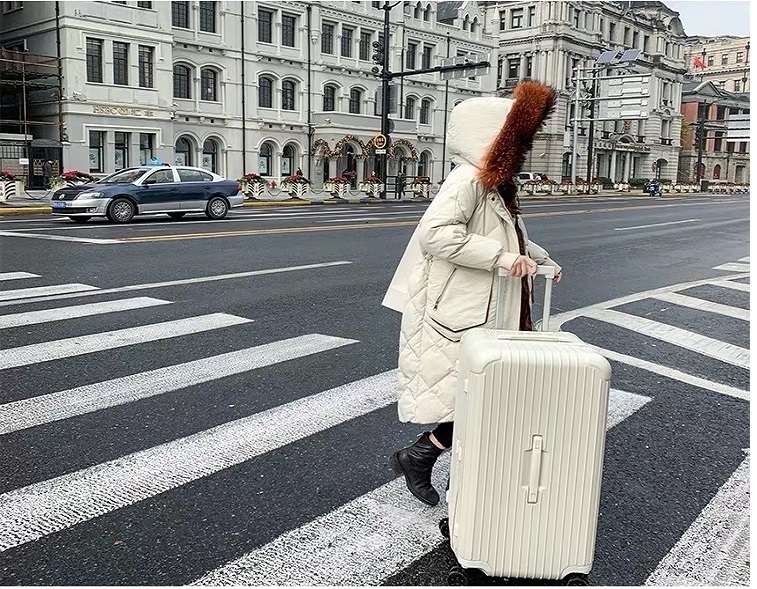 スーツケース 　ファスナー式　Ｌ　ホワイト　ニューデザイン　TSAロック搭載 キャリーケース 旅行 超軽量大容量 8輪_画像10