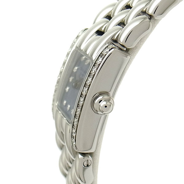 [ green shop pawnshop ] Chaumet Kei sis diamond bezel blue shell face 12P diamond index lady's watch [ used ]