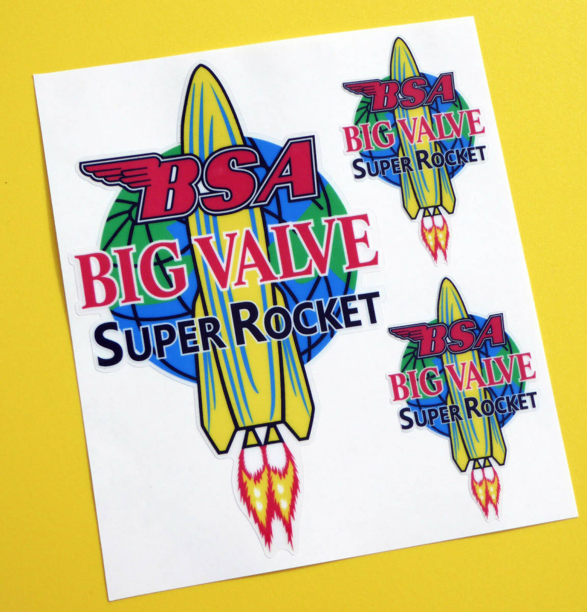 送料無料 BSA Big Ventil Super Rocket Sticker カッティング ステッカー デカール 3枚セット_画像1