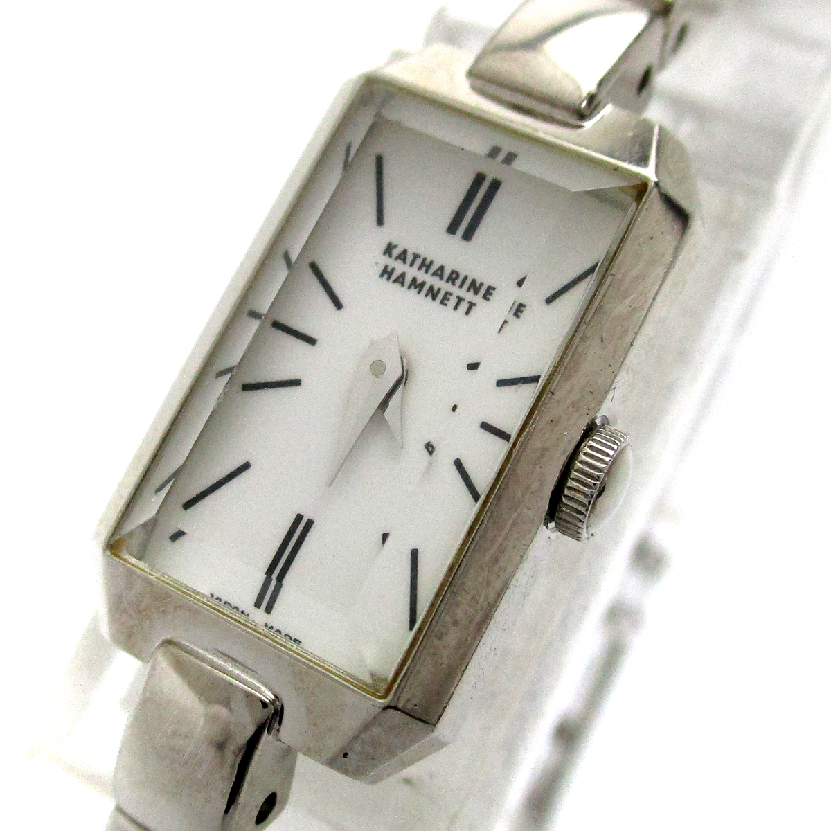 キャサリンハムネット 時計 レクタングル レディース カットガラス 白文字盤 KH-8004 保証書 BOX キャサリン ハムレット クォーツ