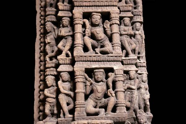 7～8世紀 ポストグプタ様式 寺院の大きな柱 博物館レベル 繊細_画像3