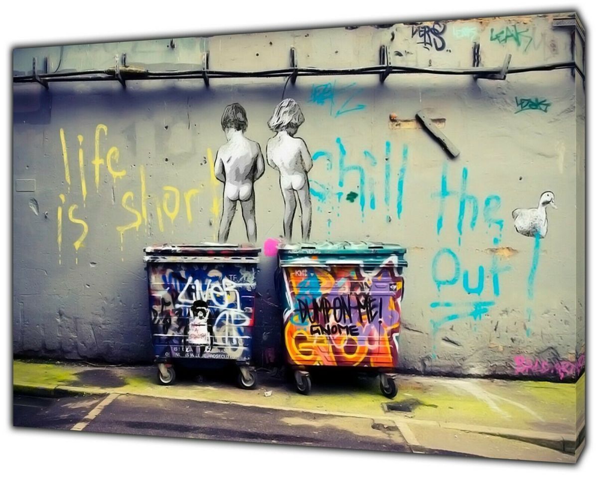 バンクシー Banksy Life is Short Kinder 高級 キャンバス アート パネル ポスター A１ 雑貨 グッズ インテリア おしゃれ 絵 ストリート_画像1