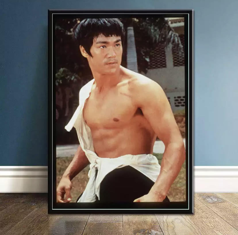 ブルースリー ポスター 70x50cm カンフー 武道 燃えよドラゴン グッズ 海外 雑貨 キャンバス 写真 アート Bruce Lee 2_画像1