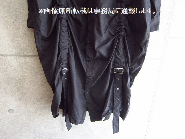 2019SS noir kei ninomiya COMME des GARCONS ノワール ケイ ニノミヤ コムデギャルソン ロングライン バックル シャツ ワンピース/S 黒