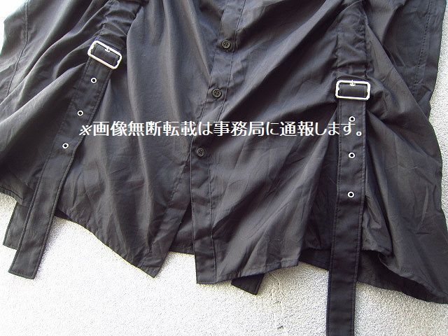 2019SS noir kei ninomiya COMME des GARCONS ノワール ケイ ニノミヤ コムデギャルソン ロングライン バックル シャツ ワンピース/S 黒