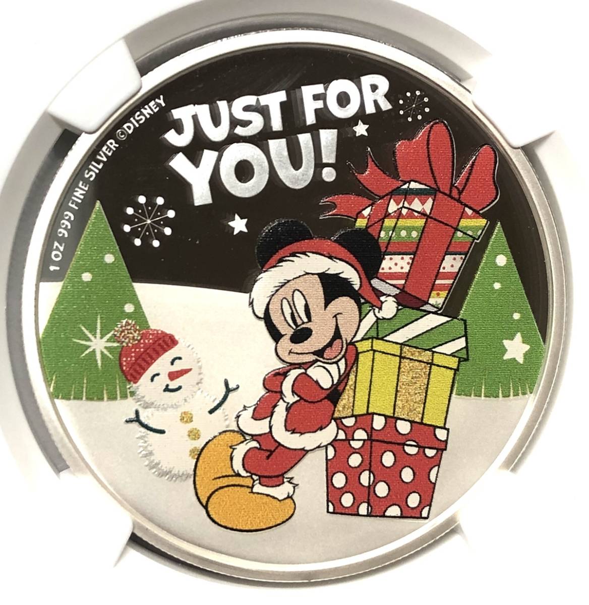 2021 ミッキーマウス ディズニー クリスマス ニウエ 2ドル 銀貨 NGC PF70UC 最高鑑定 Disney Season's Greetings シルバー コイン_画像1