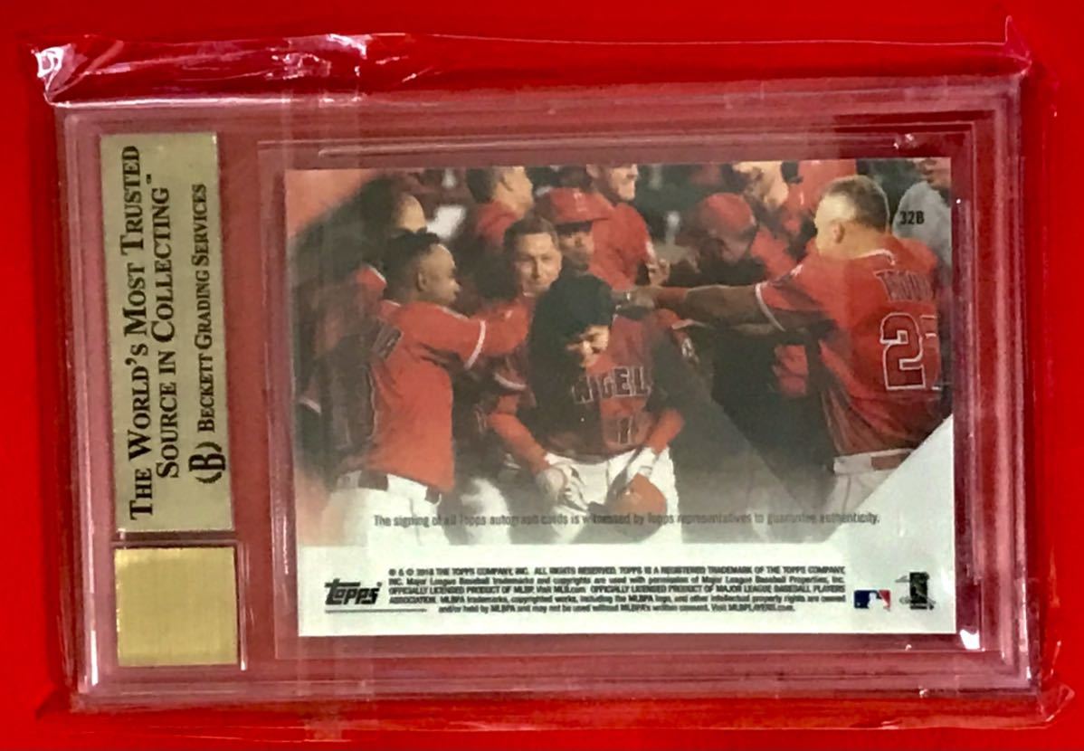 ☆初ホームラン☆大谷翔平直筆サインカード 初本塁打2018 ohtani shohei auto topps now直書き 49シリアルBECKETT鑑定TRUE GEM取得/MVP WBC_画像2