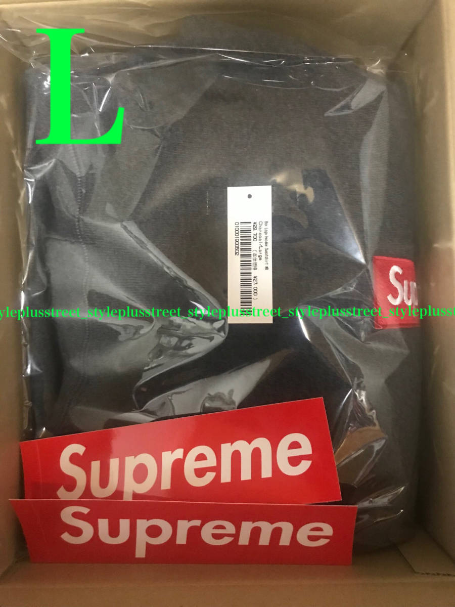 21AW Supreme Box Logo Hooded Sweatshirt Charcoal L シュプリーム