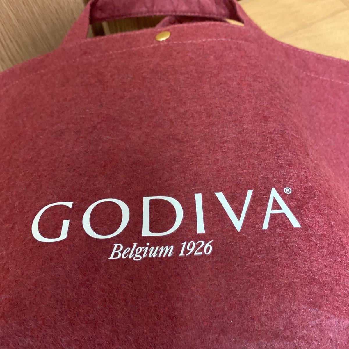 超美品★GODIVA 　フェルト　トートバッグ　 ゴディバ　★ボルドー_画像5