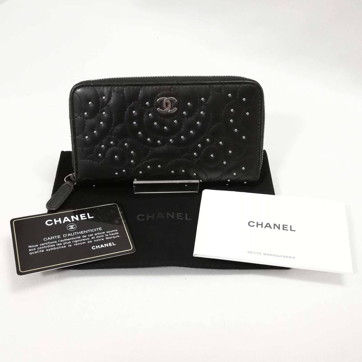 美品】CHANEL（シャネル）カメリア ココマーク スタッズ ラウンド