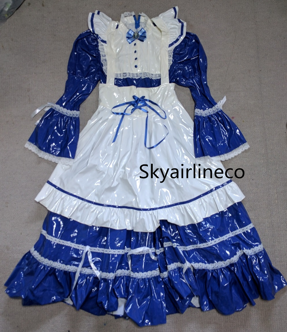 ロングメイド服 光沢エナメルコスプレ衣装【 ウィッグ 靴別売り