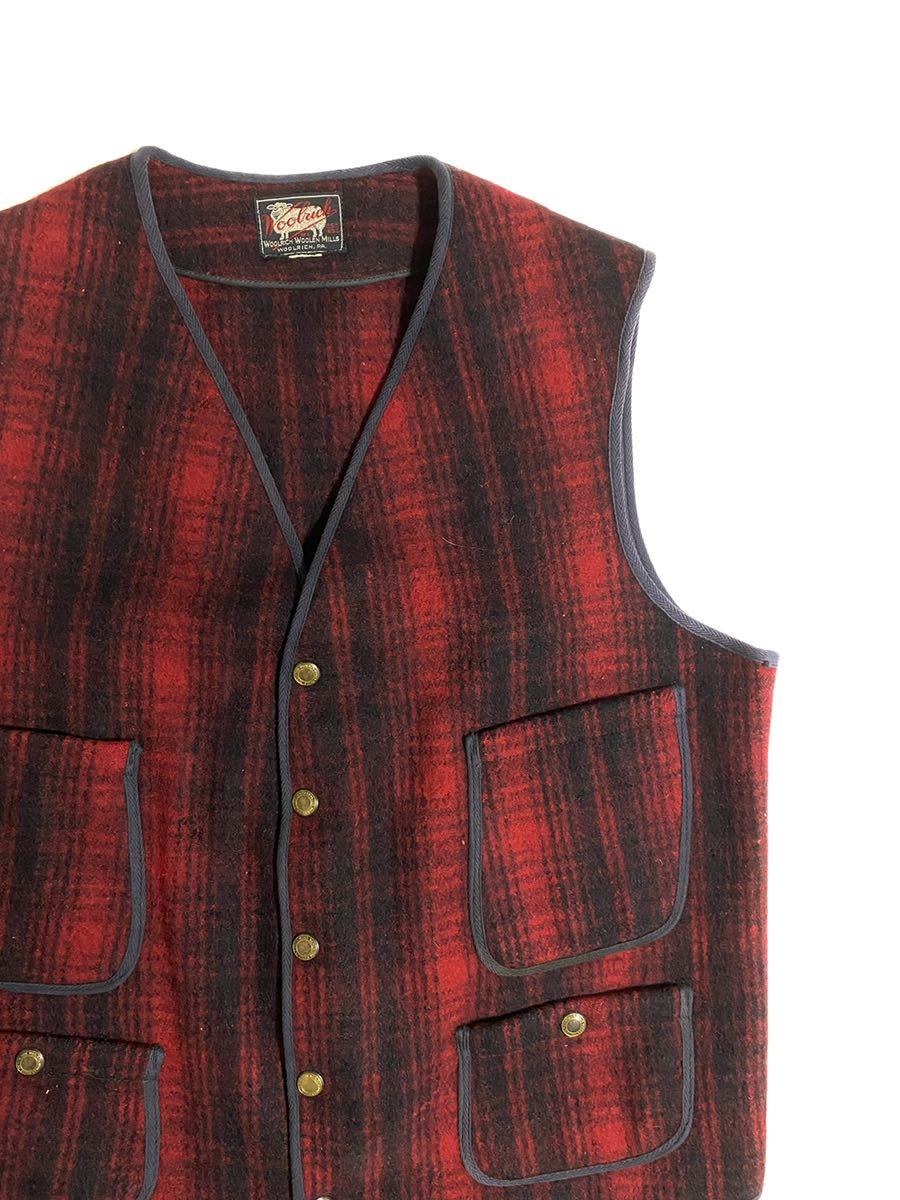 40s 50s woolrich ウールリッチ ウールベスト ワークベスト / size m / ブラウンズビーチ ビーチクロス 40年代 ガーメンツ ジャケット