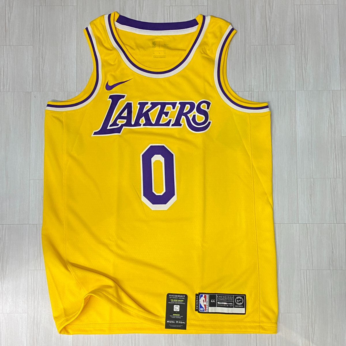 USA正規品 【XL】 NIKE ナイキ NBA ロサンゼルス レイカーズ LA LAKERS カイル クーズマ KUZMA ＃０ オーセンティック バスケシャツ GOLD_画像1