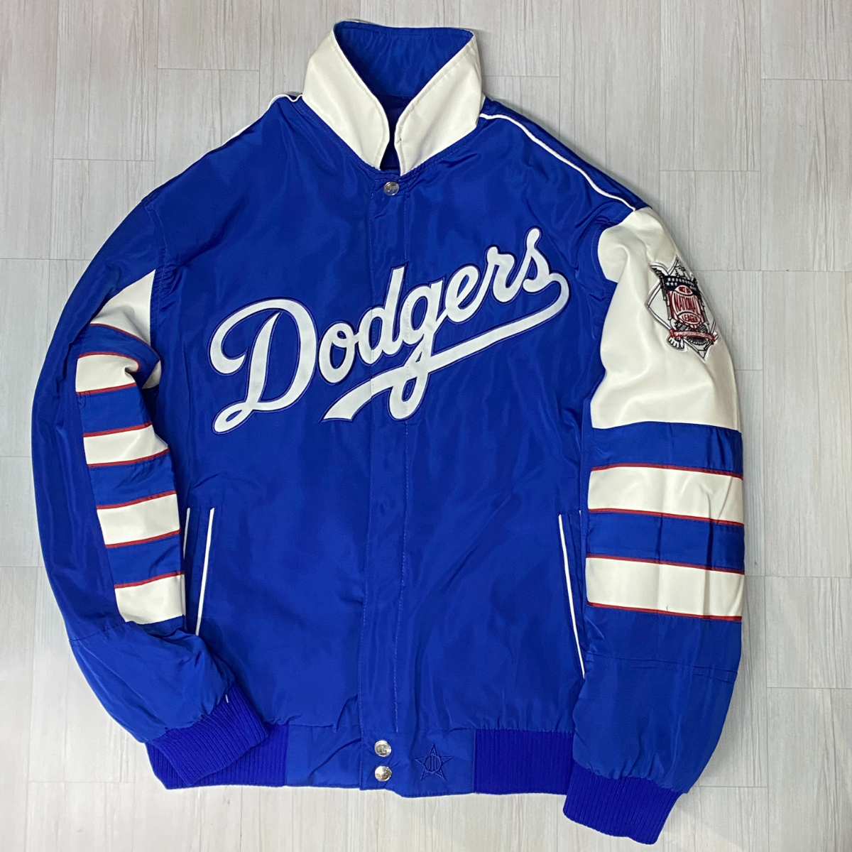 USA ограничение [L] MLB официальный лицензия item JH дизайн LA Dodgers Los Angeles doja-s3Way двусторонний куртка с хлопком 