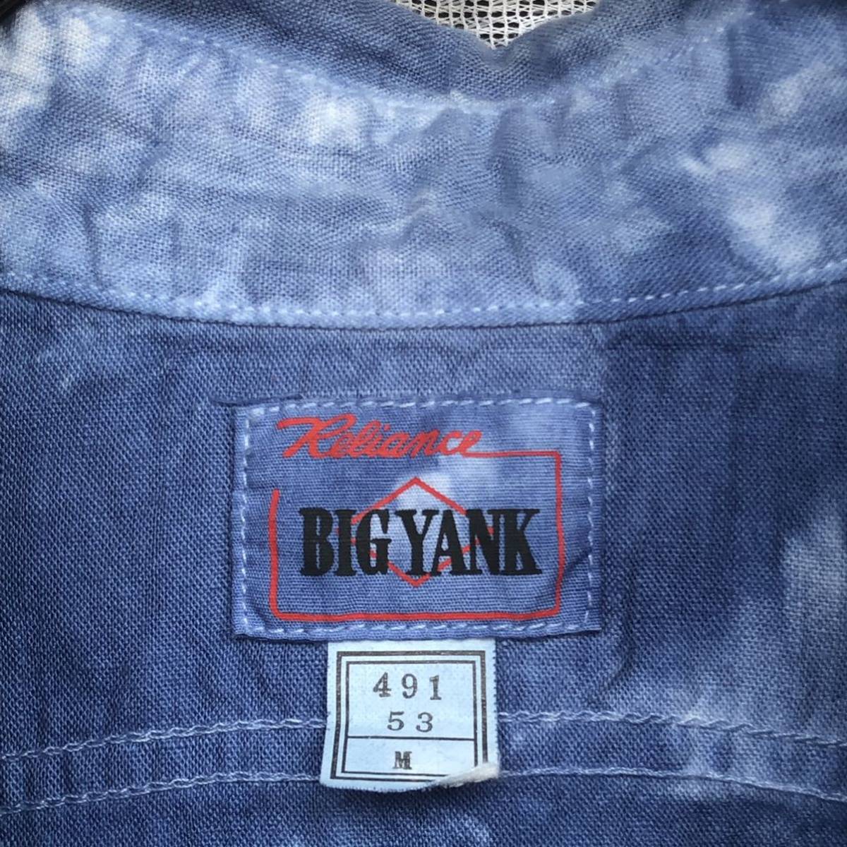  valuable SAMPLE goods *HYSTERIC GLAMOUR × BIG YANK/ Thai large dyeing long sleeve car n blur - shirt M* mountain poke work shirt blue / Hysteric Glamour HG