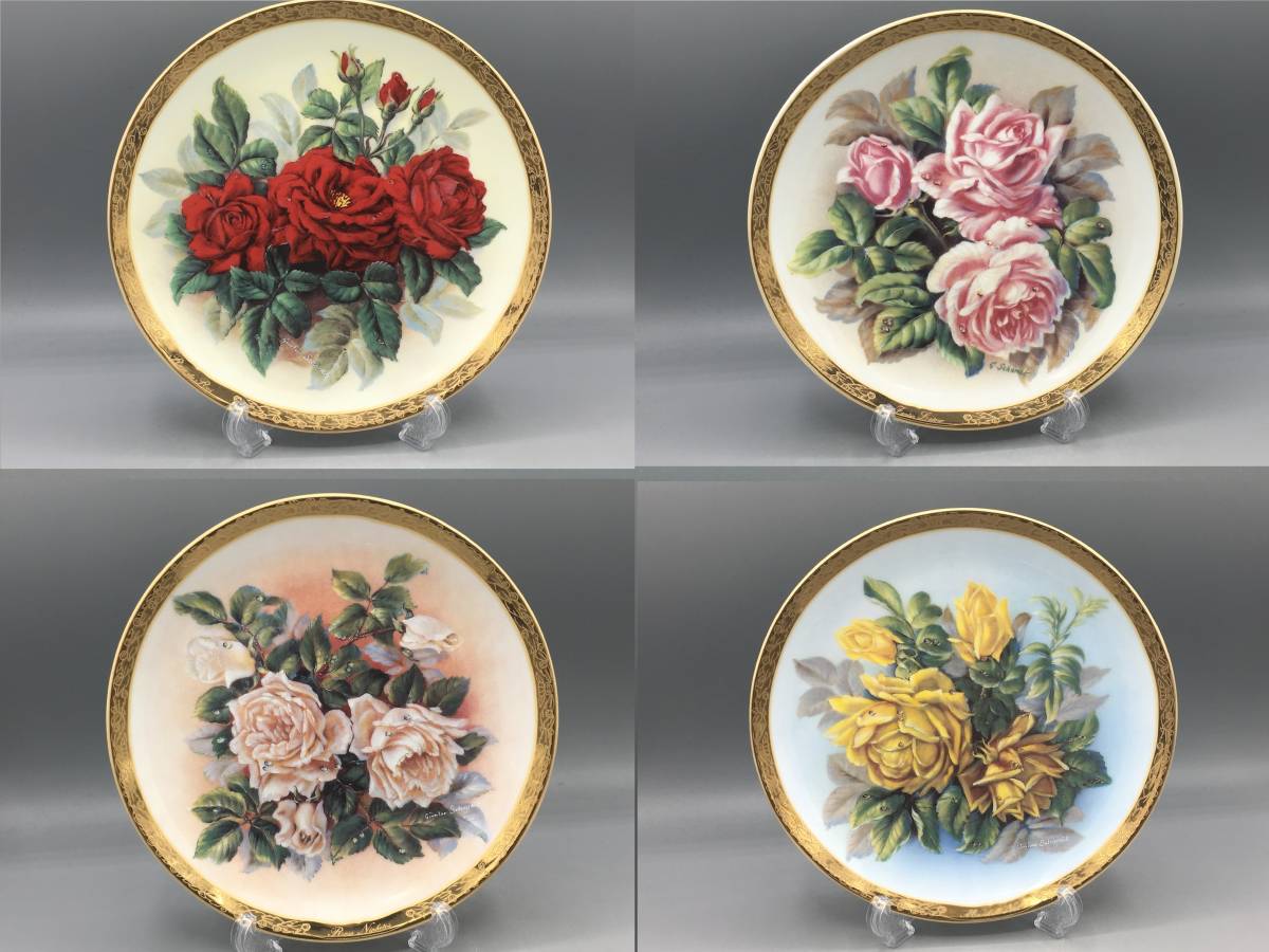 限定品 ブラッデックス ４枚 薔薇 バラ 花 飾り皿 ⑬ (761)_画像1