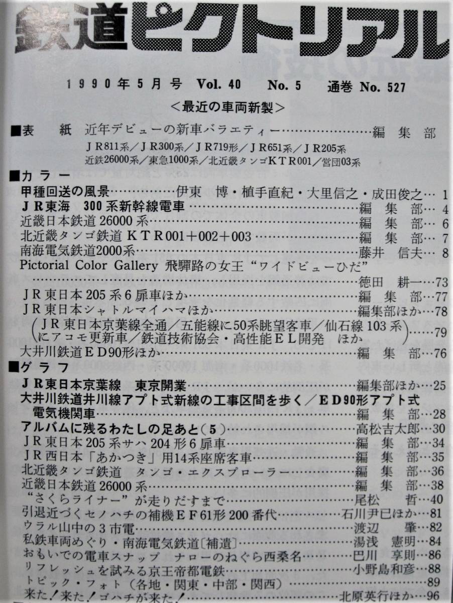 鉄道ピクトリアル/1990年5月号 NO.527■最近の車両新製■鉄道図書刊行会_画像2