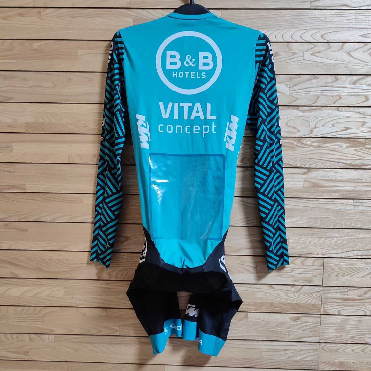  supplied goods s gold suit B&B hotel -baitaru concept cycle jersey One-piece aero bicycle road bike long sleeve TT