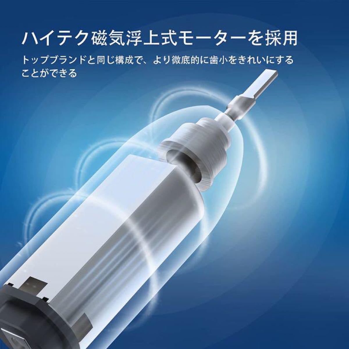 電動歯ブラシ 超音波歯ブラシ ソニック USB充電式 6本替えブラシ