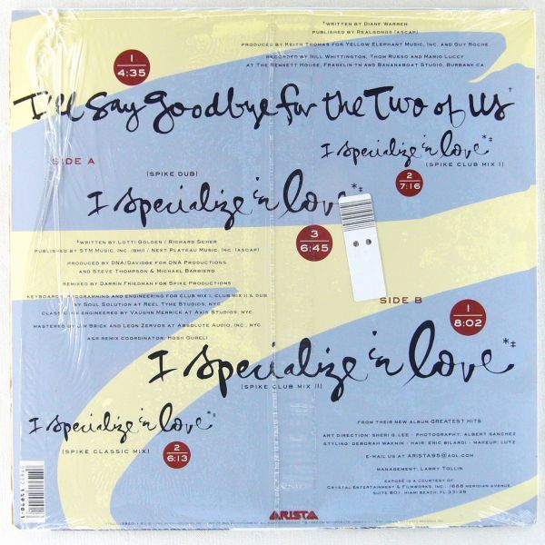 ■Expose（エクスポゼ）｜I'll Say Goodbye For The Two Of Us / I Specialize In Love ＜12' 1995年 US盤＞シュリンク残り_画像2