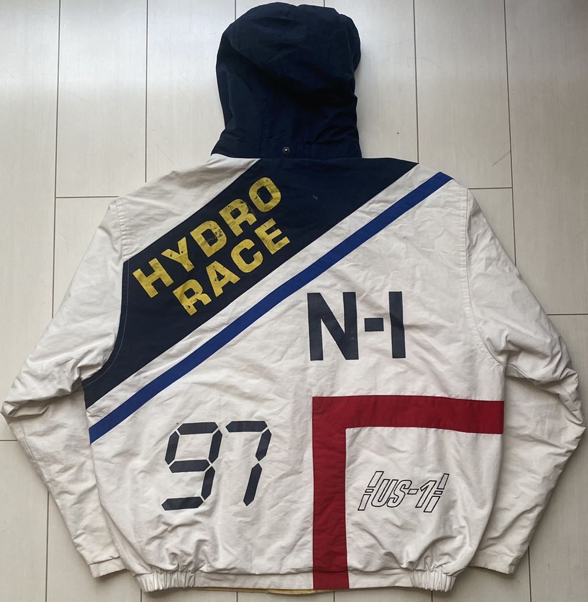 送料無料 90s Vintage ビンテージ Nautica ノーチカHydro Race N-1 97 Reversible Jacket  リバーシブル sailing セーリング ジャケット XL