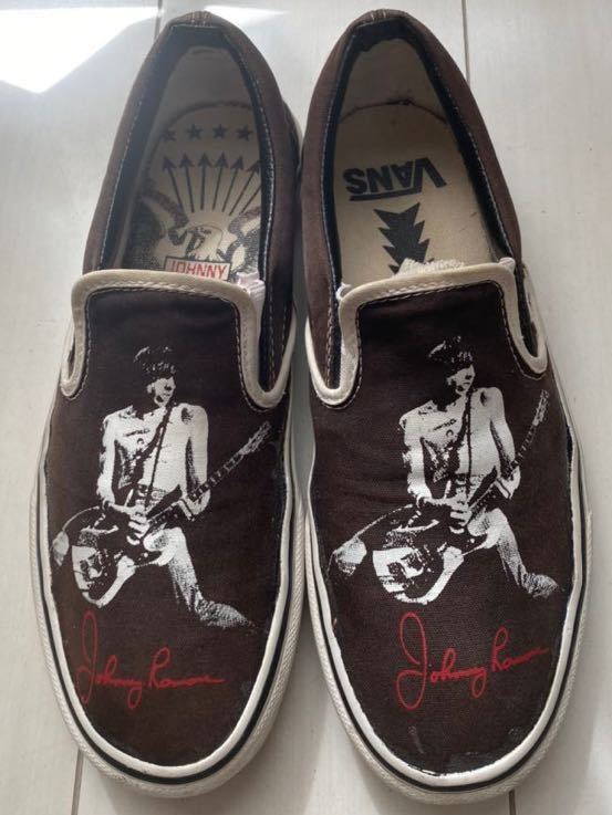 送料無料 VANS バンズ slip-on スリッポン ラモーンズ　RAMONS Johnny ramone 限定 limited リミテッド コラボ US9 27cm 2010年 rock band_画像4