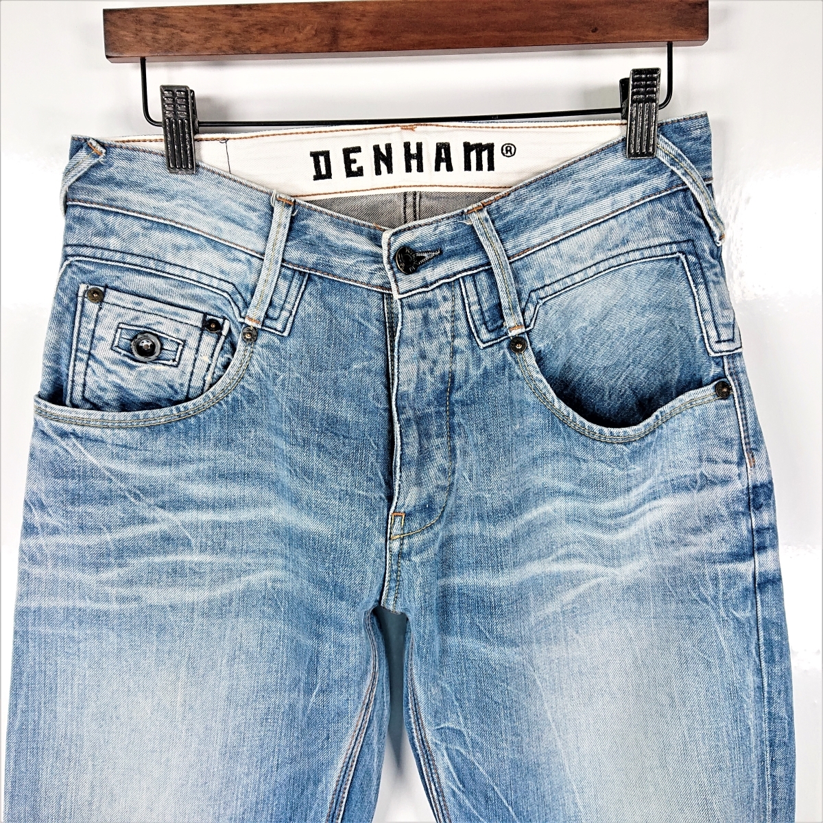 3036B DENHAM デンハム デニム パンツ ジーンズ サイズ29 ボタンフライ カッタープラス スリム peaceMS