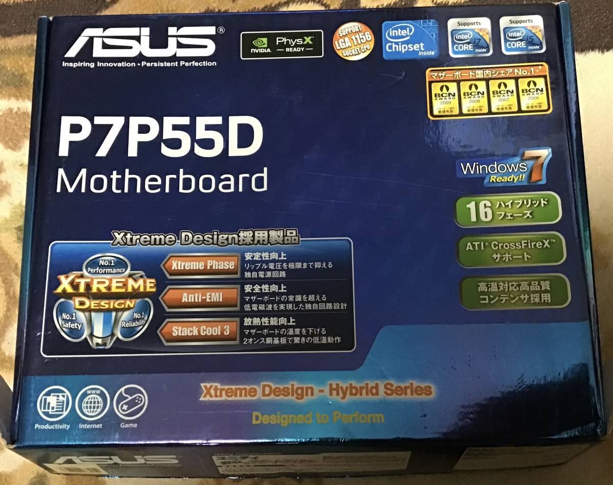 ASUS P7P55D MB intel i7-860付き マザーボード