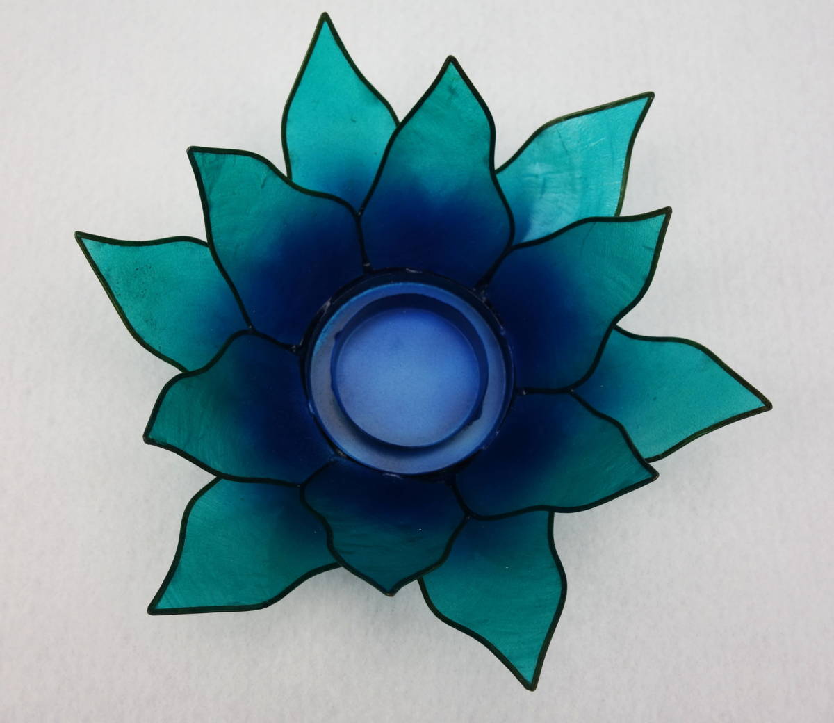 * free shipping * prompt decision *kapis shell candle holder lotus. flower shell skill blue B( middle )