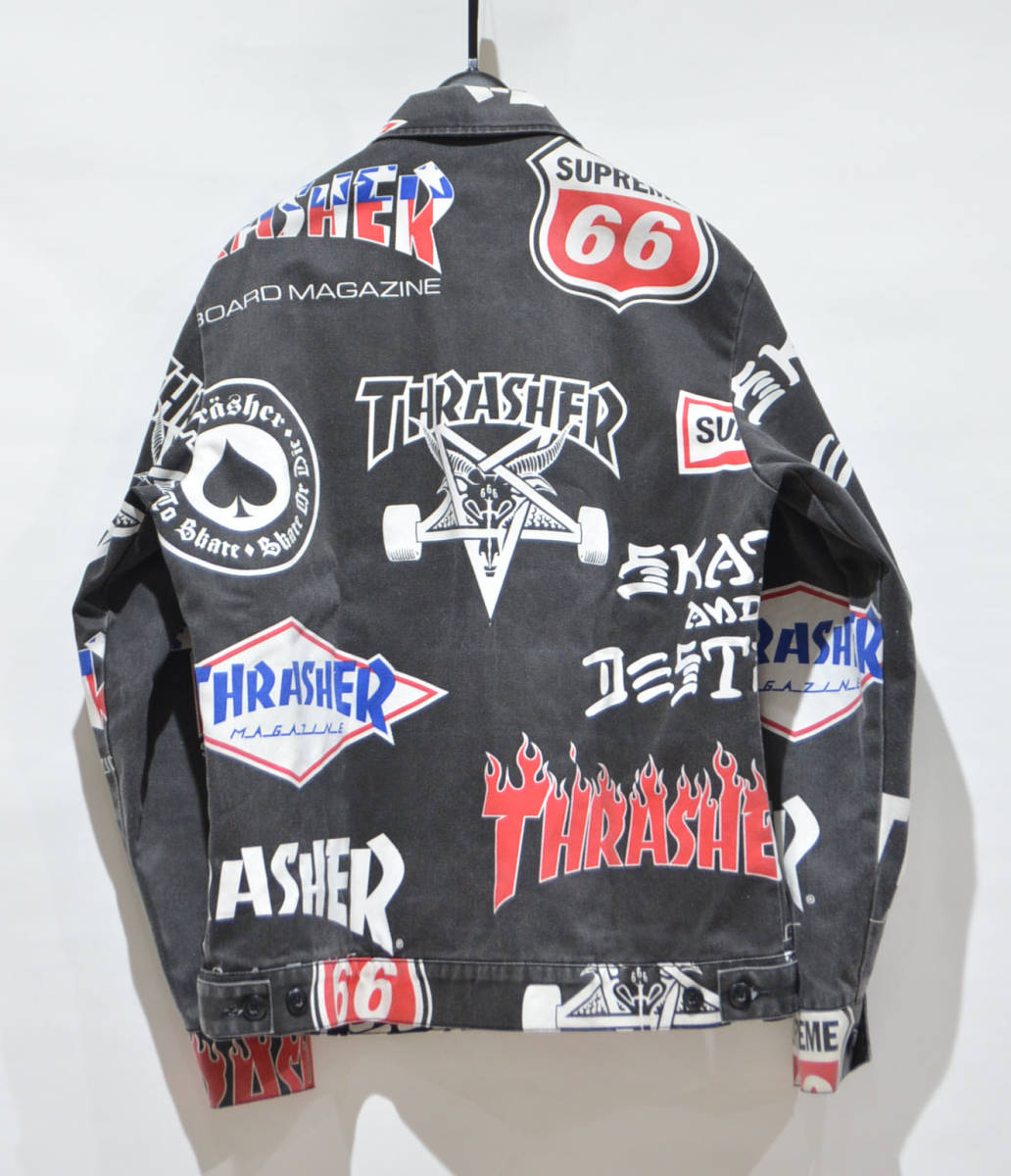 Supreme × Thrasher 15SS シュプリーム スラッシャー Work Jacket ワーク ジップ ジャケット ブラック S Y-302930