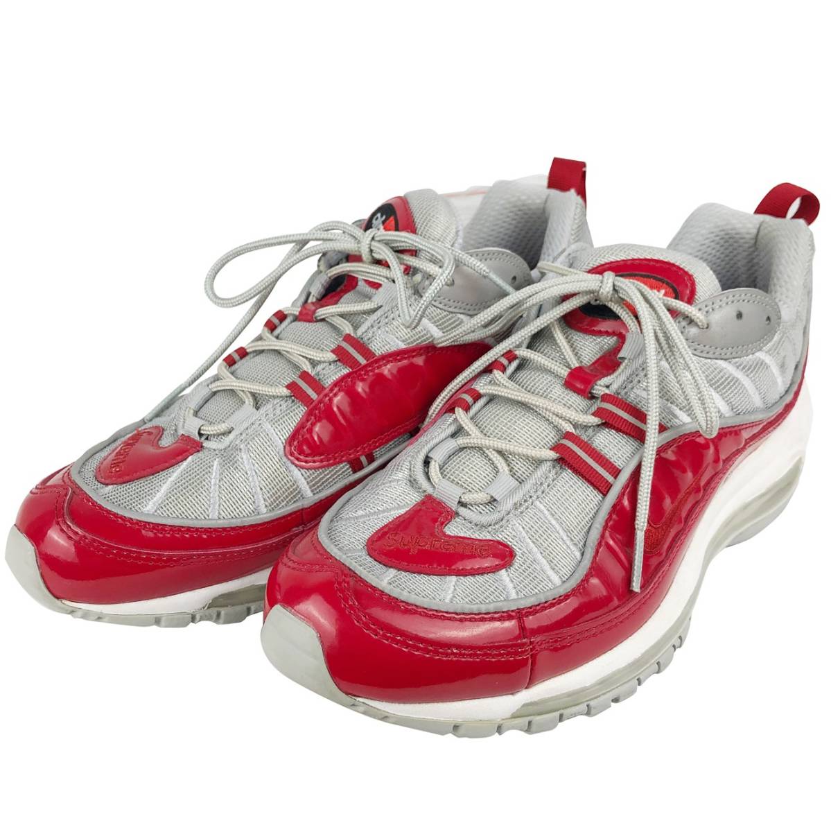 NIKE ナイキ SUPREME シュプリーム スニーカー 16SS エアマックス AIR MAX 98 844694-600 27cm メンズ レッド グレー メタリック コラボ