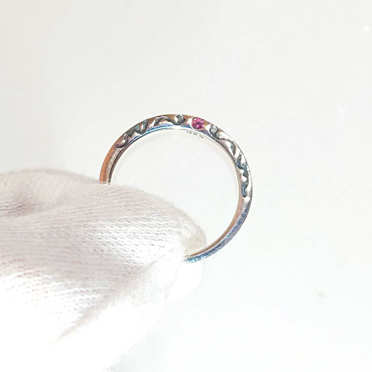5393 SILVER925 pink zirconia flat strike .ala Beth k ring 11 number * with translation * silver 925 width approximately 5mmto rival Tang . ivy simple stylish 